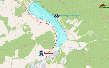 Proponowany zbiornik Stójków vs. linia kolejowa