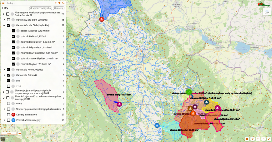 Rekomendowane warianty zbiorników-styczeń 2026 (Program Redukcji Ryzyka Powodziowego w zlewni Nysy Kłodzkiej)